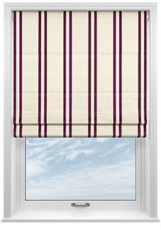 Winnies Stripe, Mulberry - Twist&Fit Roman Blind